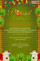 Celebrating the Harvest Pongal Festival Invitation In Green Theme