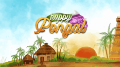 Village Harmony: Happy Pongal Celebration Greetings personalized