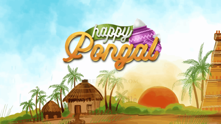 Village Harmony: Happy Pongal Celebration Greetings personalized
