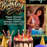 Elegant Birthday Sparkle Card: Golden Glamour & Joy