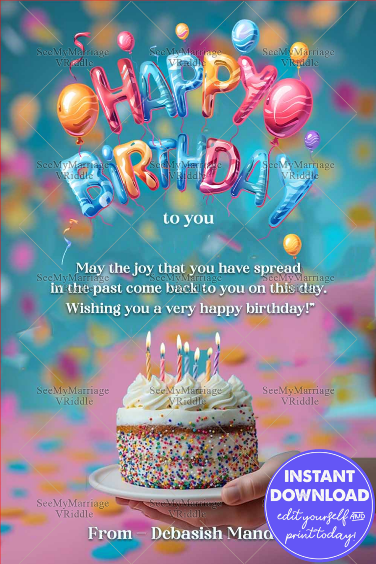 Joyful Balloon Birthday Greeting Card Colorful Celebration Delight