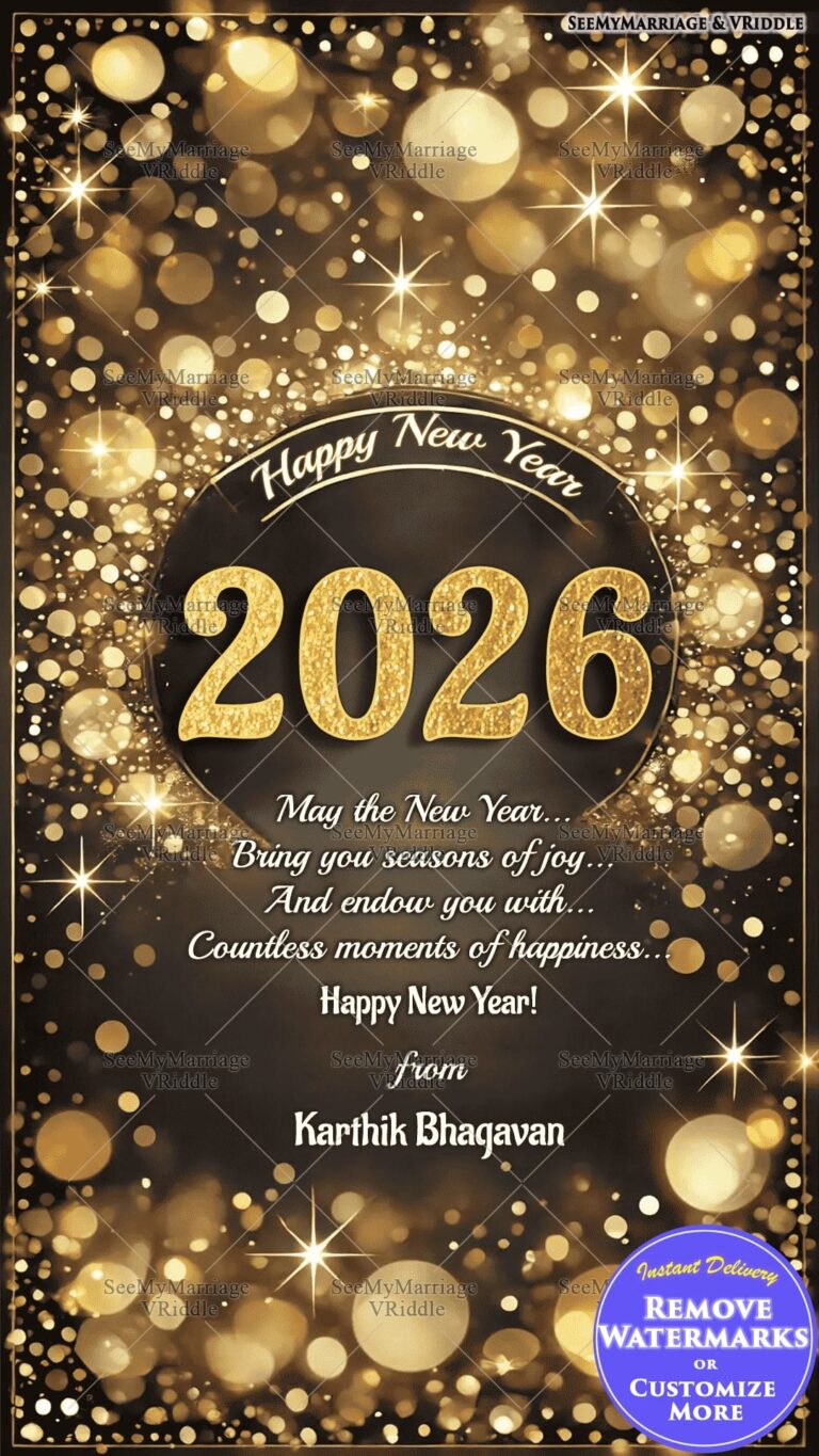 Golden Sparkle New Year Greeting Card