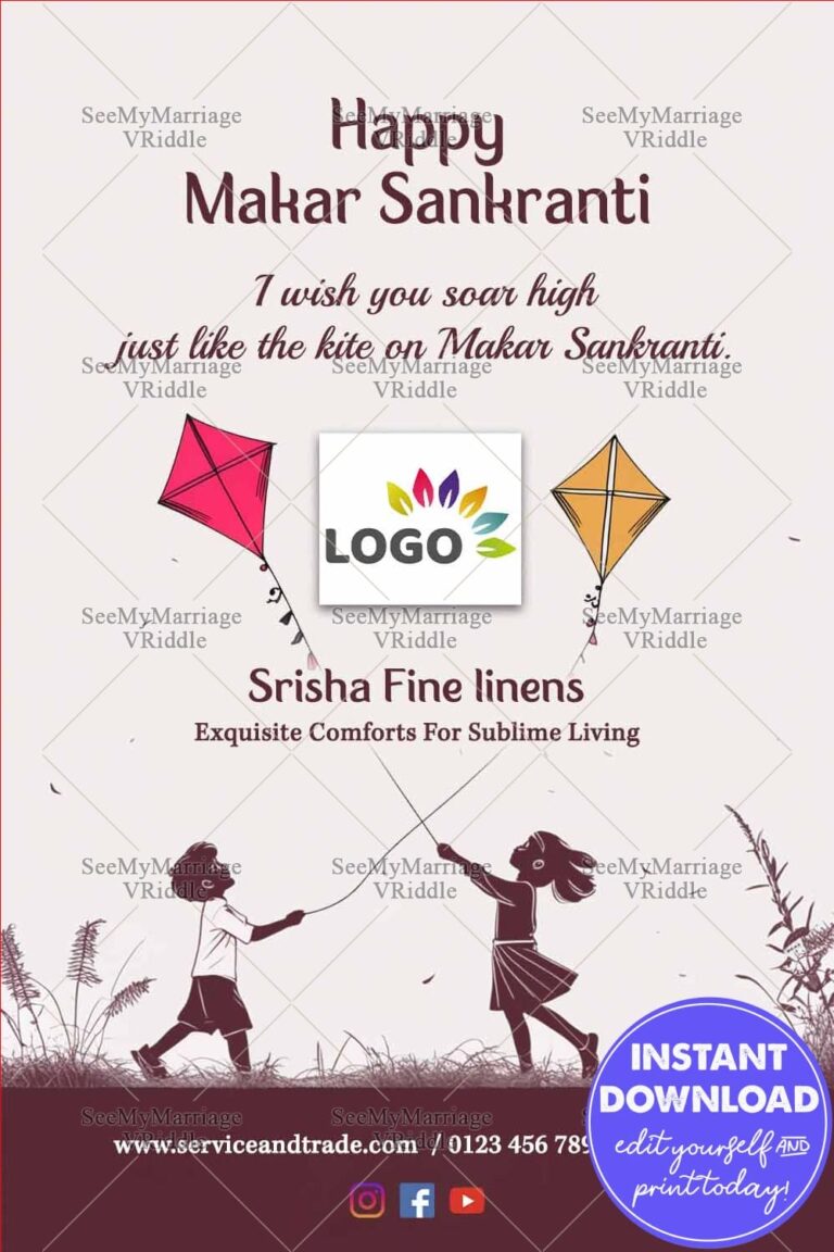 Festive Makar Sankranti Kite Festival Greeting Template
