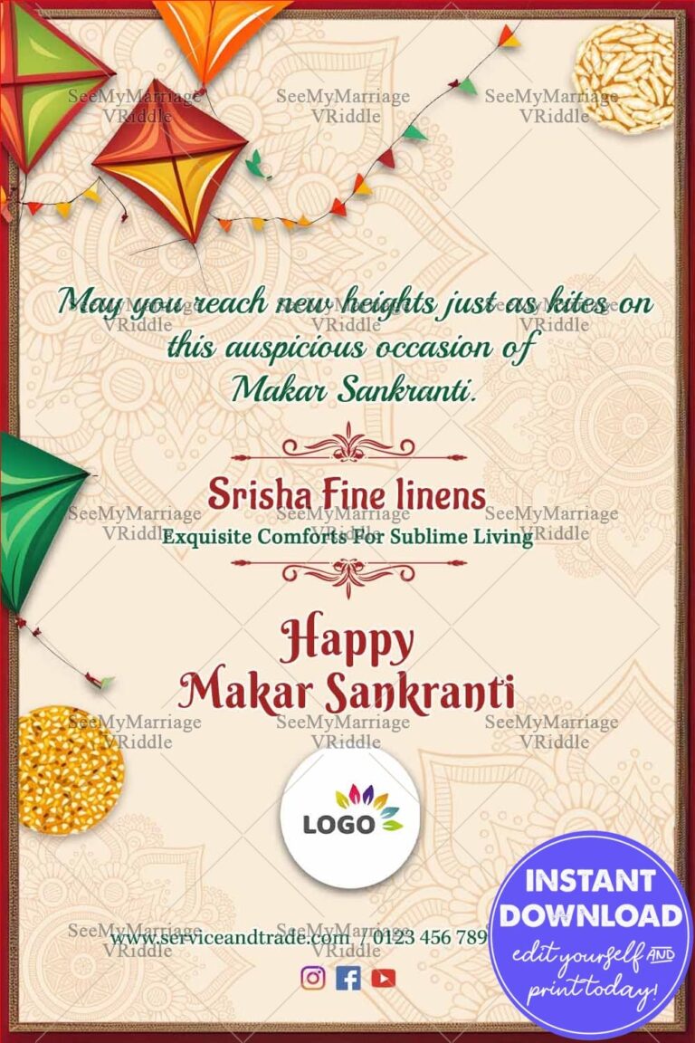 Vibrant Festival: Makar Sankranti Greeting Card with Kites