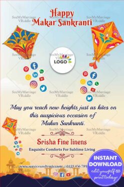 Festive Kites: Makar Sankranti Celebration Greeting Design