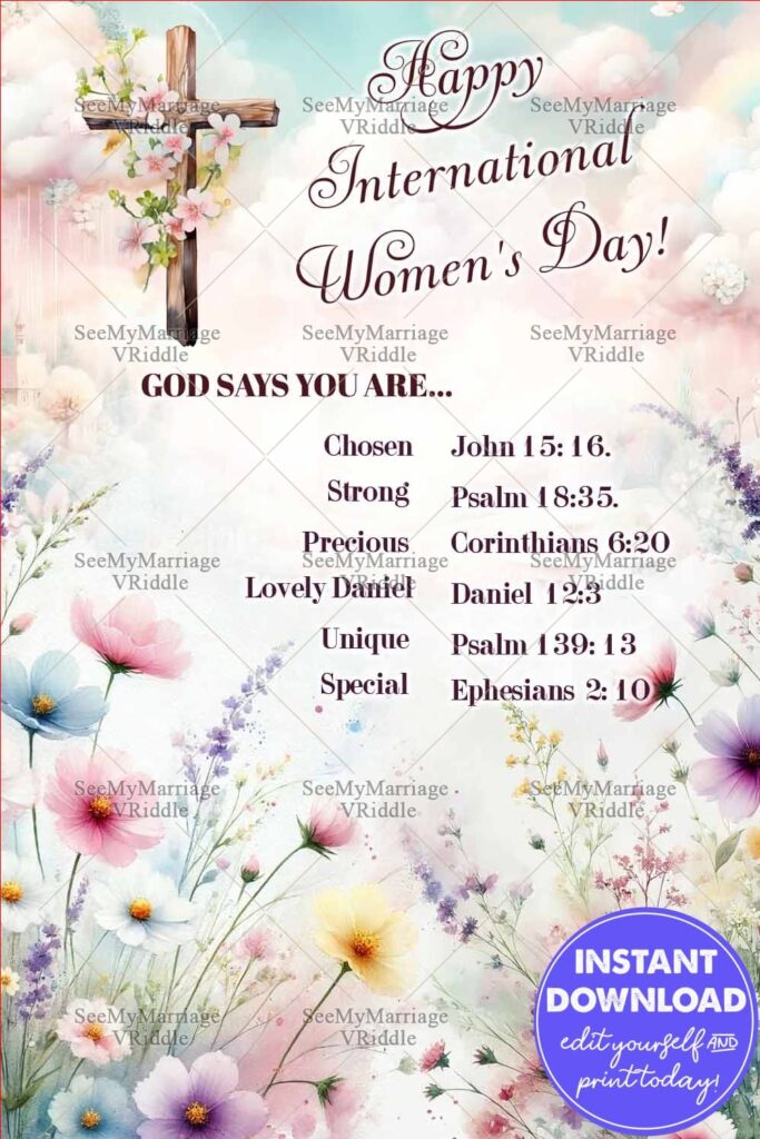 Cross Christian Women's Day Greeting Card