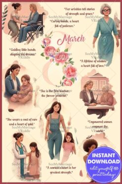 Women's Day Greeting with Empowering Women Inspirational Tribute Art