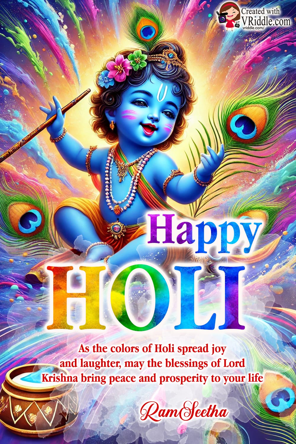 greeting cards of holi festival