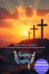Sunrise Crosses Easter Blessing Card