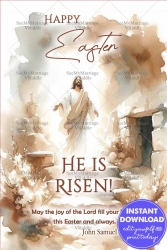 Resurrection Glory He Is Risen Easter Greeting Card