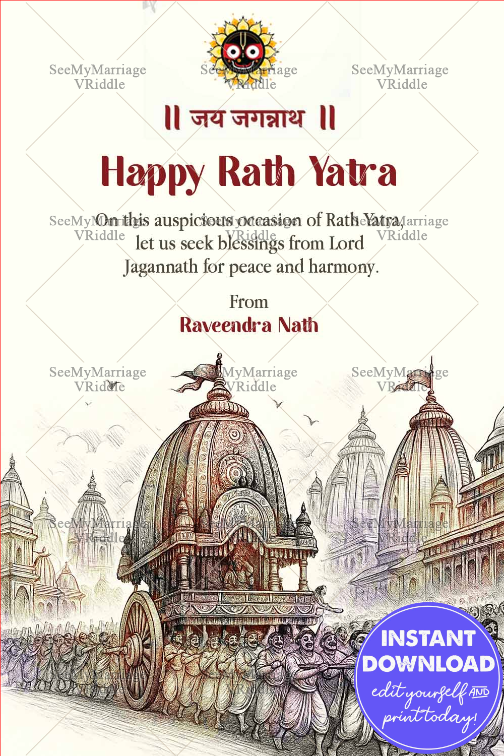 A Devotional Rath Yatra Greeting to Celebrate the Spirit of Faith & Divine Journey