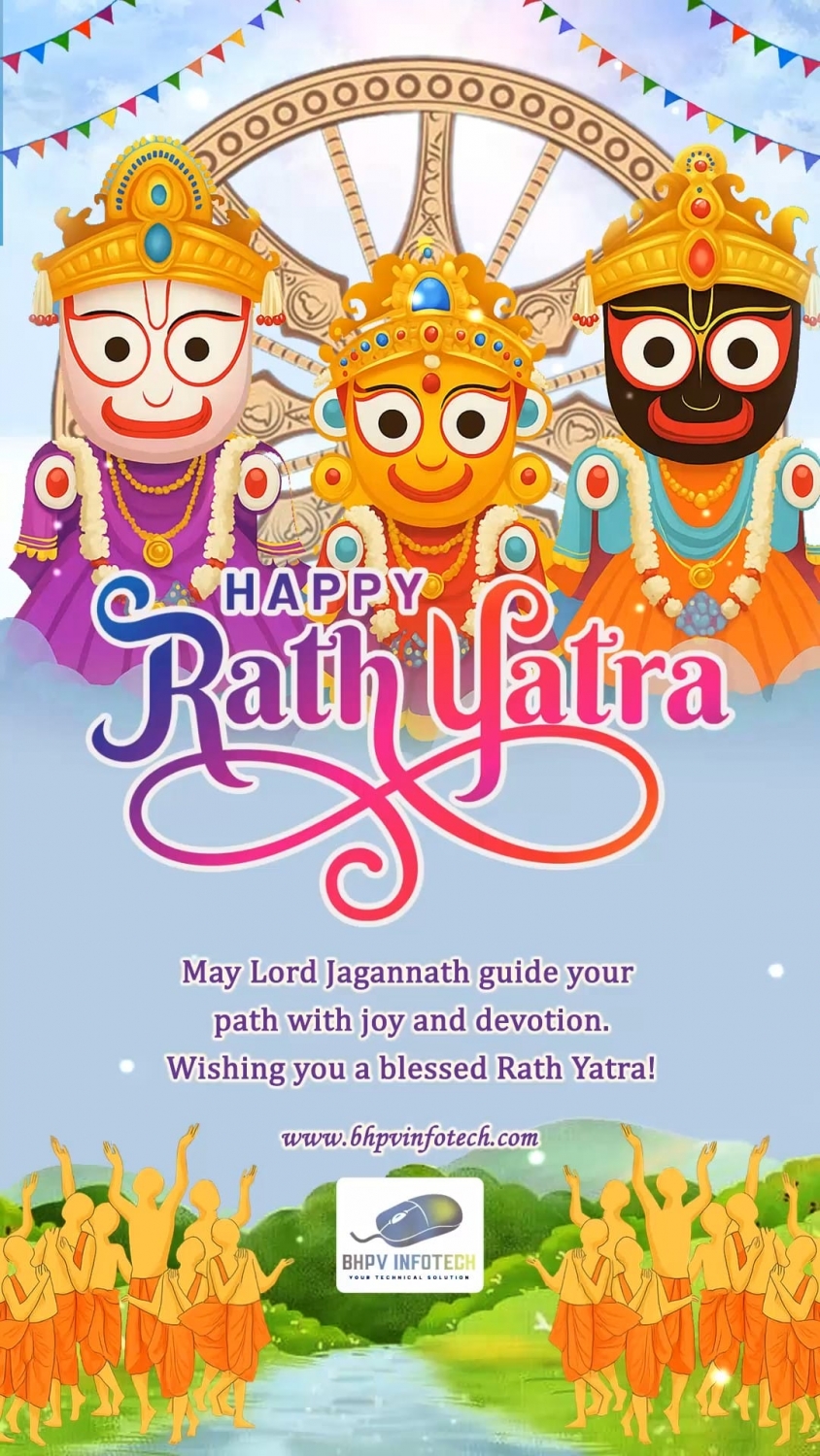 Rath Yatra Greeting Video with Lord Jagannath, Balabhadra, Subhadra and chariot wheel Theme