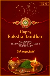 This Raksha Bandhan card showcases a regal maroon background that enhances the festive spirit. A detailed, jeweled Rakhi runs horizontally across the center, connecting the heartfelt bond between brother and sister. Above it, a minimal golden line-art of a brother-sister moment adds emotional depth. The bottom features a traditional pooja thali with roli, diya, betel leaves, and another rakhi, tying the whole design in rich cultural symbolism. Perfect for expressing warmth, tradition, and timeless love between siblings. #RakshaBandhan2025 #RakhiCardDesign #TraditionalBond #BrotherSisterLove #PoojaThaliArt #MinimalLineArt #ElegantRakhi #IndianFestivalCard #SacredBond #RoyalMaroonTheme #RakhiCelebration #RakhiVibes #TogethernessForever