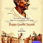 Dandi March Scene Gandhi Jayanti Greeting Card with Inspirational Quote
